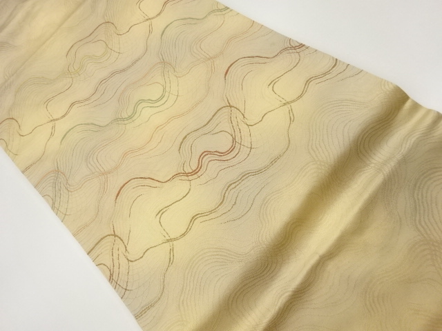 抽象曲線模様織出し名古屋帯